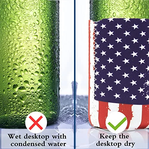 Can Cooler Sleeve 12pcs USA Flag Can Coolers Bulk Neoprene For Can And Bottle 120z 4 Can Cooler Sleeve 12pcs USA Flag Can Coolers Bulk Neoprene For Can And Bottle 120z - Image 4