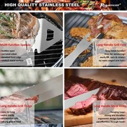 Omanticist Barbecue Tool Set With Storage Bag - Portable Grill Tool Kit - Professional BBQ Set For Outdoor Cooking And Camping Grill Accessories Sets -Peugeot Shop 61ZK1STiaiL