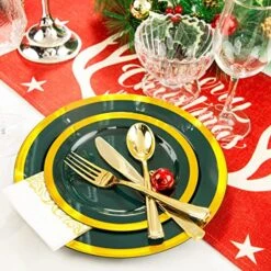 175PCS Green Plastic Plates - Emerald Green Party Plates - Disposable Gold Plastic Plates Include 50Plates, 25Knives, 25Forks, 25Spoons, 25Cups, 25Napkins For Party & St Patrick's Day 16 175PCS Green Plastic Plates - Emerald Green Party Plates - Disposable Gold Plastic Plates Include 50Plates, 25Knives, 25Forks, 25Spoons, 25Cups, 25Napkins For Party & St Patrick's Day -Peugeot Shop 61ZQOlF2WvL