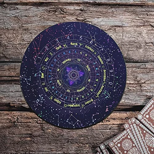 EMVANV Divination Board, 8.66inch Rubber Astrology Star Pendulum Mat For Divination Pendulum Pad Metaphysical Message Board, Starry Sk-y Rubber Pad For Divination Set(As Shown) 2 EMVANV Divination Board, 8.66inch Rubber Astrology Star Pendulum Mat For Divination Pendulum Pad Metaphysical Message Board, Starry Sk-y Rubber Pad For Divination Set(As Shown) - Image 2