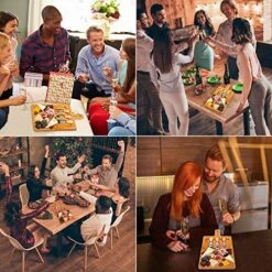 ® Bamboo Cheese Board And Knife Set 12x8 Inch - Wood Cheese Cutting Board, Serving Tray Platter, Charcuterie Board Set, Magnetic Cheese Knives -Peugeot Shop 61cLDixLLqL