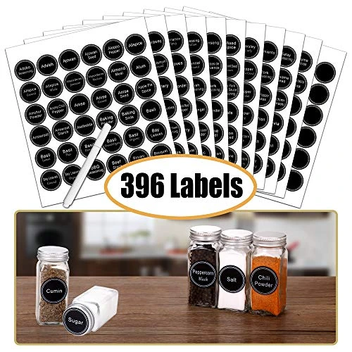 SWOMMOLY Spice Rack Organizer With 24 Empty Square Spice Jars, 396 Spice Labels With Chalk Marker And Funnel Complete Set, For Countertop, Cabinet Or Wall Mount, Black 3 SWOMMOLY Spice Rack Organizer With 24 Empty Square Spice Jars, 396 Spice Labels With Chalk Marker And Funnel Complete Set, For Countertop, Cabinet Or Wall Mount, Black - Image 3