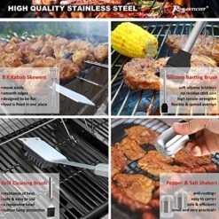 Omanticist Barbecue Tool Set With Storage Bag - Portable Grill Tool Kit - Professional BBQ Set For Outdoor Cooking And Camping Grill Accessories Sets -Peugeot Shop 61d7Gl3cyuL