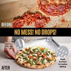 Perforated Pizza Peel 12 Inch – Professional Metal Pizza Peel With Beveled Edge For Smooth Sliding – 27”-Long Aluminum Pizza Paddle W/Insulated Anti-Slip Grip – Pizza Oven Accessories 10 Perforated Pizza Peel 12 Inch – Professional Metal Pizza Peel With Beveled Edge For Smooth Sliding – 27”-Long Aluminum Pizza Paddle W/Insulated Anti-Slip Grip – Pizza Oven Accessories -Peugeot Shop 61faoo9LATL