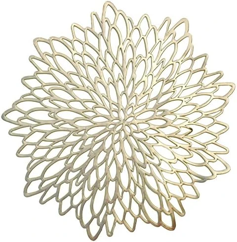 " OCCASIONS " 10 Pieces Pack Pressed Vinyl Metallic Placemats/Wedding Accent Centerpiece Placemat (Leaf, Rose Gold) 11 " OCCASIONS " 10 Pieces Pack Pressed Vinyl Metallic Placemats/Wedding Accent Centerpiece Placemat (Leaf, Rose Gold) - Image 11