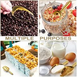 3OZ Mini Scoop Set Of 2, P&P CHEF Stainless Steel Candy Sweet Ice Cube Scoop For Home Bar Buffet Wedding Canisters, Easy Clean & Durable - Gold -Peugeot Shop 61gXuzVbR2L