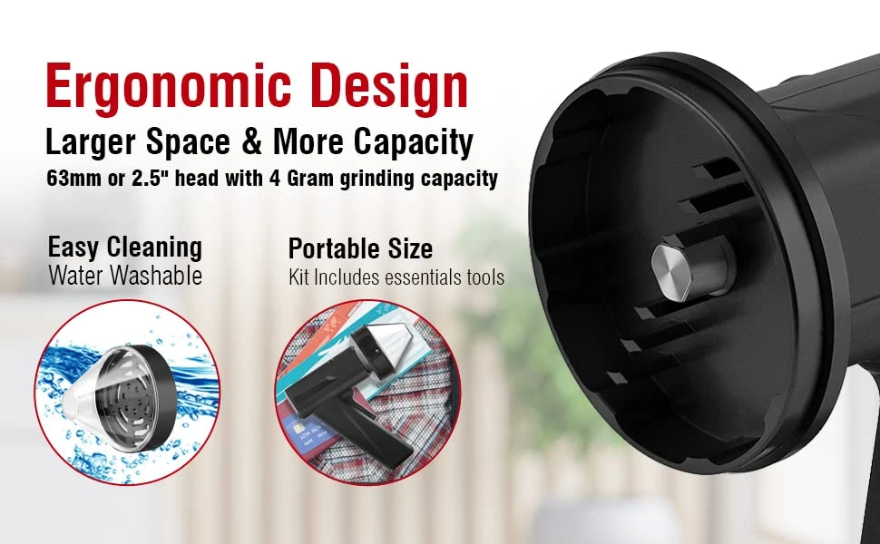Auto9 2.5" Large Electric Grinder: Auto Spice Grinder With Auto Dispensing, Portable 4 Gram Capacity Grinder For Food Spices With Two-Direction Rocker Switch Block Free(Black) 2 Auto9 2.5" Large Electric Grinder: Auto Spice Grinder With Auto Dispensing, Portable 4 Gram Capacity Grinder For Food Spices With Two-Direction Rocker Switch Block Free(Black) - Image 2