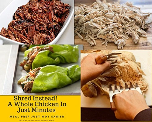 Q Meat Claws Best For Pulled Pork - Sturdy Wood Handle And Stainless Steel Barbeque Shredder Tool 2 Q Meat Claws Best For Pulled Pork - Sturdy Wood Handle And Stainless Steel Barbeque Shredder Tool - Image 2