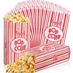 300 Pcs Paper Popcorn Bags Bulk 1oz Popcorn Bags Individual Servings Paper Sleeves Vintage Red And White Striped Pop Corn Bags For Party Movie Night Carnival Supplies Popcorn Machine Accessories