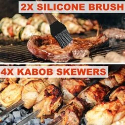 21PCS Professional Stainless Steel Grill Accessories Set For Men Dad Women - Perfect Grill Gift On Father's Day, Christmas, Birthday - Complete BBQ Kit For Outdoor Camping Barbecue -Peugeot Shop 61iABoQmHjL