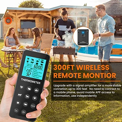 Wireless Meat Thermometer,300FT Digital Wireless Meat Thermometer With Alarm Function For The Oven, Grill, Kitchen (Wireless Thermometer) 2 Wireless Meat Thermometer,300FT Digital Wireless Meat Thermometer With Alarm Function For The Oven, Grill, Kitchen (Wireless Thermometer) - Image 2
