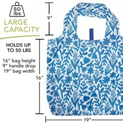 Rockflowerpaper Reusable Grocery Bags - Washable, Foldable, Packable Tote, Large Handles, Heavy Duty, Zippered Top Pouch 17 Rockflowerpaper Reusable Grocery Bags - Washable, Foldable, Packable Tote, Large Handles, Heavy Duty, Zippered Top Pouch -Peugeot Shop 61kl0kHDZXL