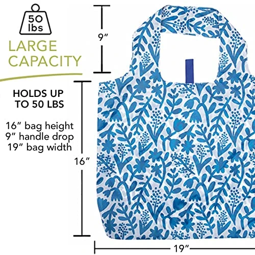 Rockflowerpaper Reusable Grocery Bags - Washable, Foldable, Packable Tote, Large Handles, Heavy Duty, Zippered Top Pouch 3 Rockflowerpaper Reusable Grocery Bags - Washable, Foldable, Packable Tote, Large Handles, Heavy Duty, Zippered Top Pouch - Image 3