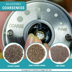 Lafster Kitchen Electric Pepper Grinder - Battery Powered Stainless Steel Salt Or Pepper Mill - Tall Power Shaker - Automatic Grinder With Light - Adjustable Ceramic Coarseness - Pack Of 1 -Peugeot Shop 61klgm1D1YL