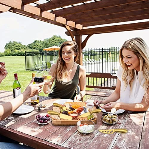 Atte Gold Cheese Knife Set For Platter Accessories - Stainless Steel 6 Piece Charcuterie Board Utensils - Brass Cheese Butter Spreader Knife Fork Cutter Slicer - Housewarming Christmas Gift 5 Atte Gold Cheese Knife Set For Platter Accessories - Stainless Steel 6 Piece Charcuterie Board Utensils - Brass Cheese Butter Spreader Knife Fork Cutter Slicer - Housewarming Christmas Gift - Image 5