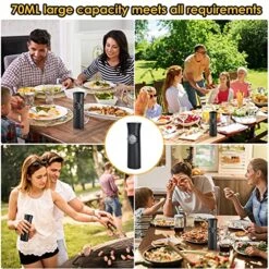 Electric Salt And Pepper Mill Set, Gravity Sensing Automatic Salt And Pepper Grinder Set With Rechargeable Base, Large Capacity Black Pepper Grinder Refillable (USB Type-C Charging Grinder Set) -Peugeot Shop 61laWFSHe8L