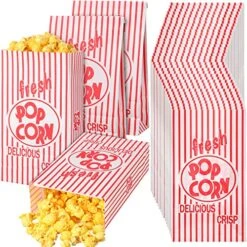 Paper Popcorn Bags 2 Oz Popcorn Bags Individual Servings Red And White Striped Popcorn Bags For Popcorn Machine Movie Nights Birthday Carnival Party Supplies (200 Pcs) -Peugeot Shop 61mQg3rvoAL