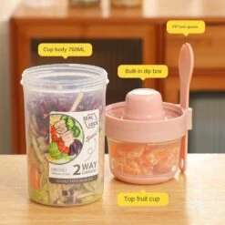 Salad Meal Shaker Cup Fresh Salad Cup To Go,Portable Fruit And Vegetable Salad Cups Container With Fork & Salad Dressing Holder (L) 11 Salad Meal Shaker Cup Fresh Salad Cup To Go,Portable Fruit And Vegetable Salad Cups Container With Fork & Salad Dressing Holder (L) -Peugeot Shop 61ms0oa28UL