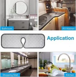 Faucet Handle Drip Catcher Tray, Faucet Mat For Kitchen Sink, Sink Splash Guard Behind Faucet(2 Pack) -Peugeot Shop 61my5YE6FHL