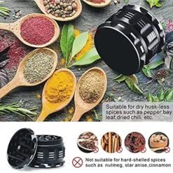 GENERIC Aluminum Alloy 2.5'' 4 Piece Spice Herb Grinder Matte Metal Heavy Duty Superior Grip With Large Chamber Strong Lid -Peugeot Shop 61myv1YrKZL
