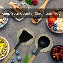 Ceramic Spoon Rest, TIGERMILLION Cooking Spoon Holder For Kitchen Counter/Stove Top/Dining Table House Warming Gift Dishwasher Safe (4pcs-Sunflower-White) -Peugeot Shop 61npVinhJyL