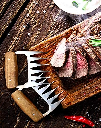 Q Meat Claws Best For Pulled Pork - Sturdy Wood Handle And Stainless Steel Barbeque Shredder Tool 3 Q Meat Claws Best For Pulled Pork - Sturdy Wood Handle And Stainless Steel Barbeque Shredder Tool - Image 3