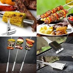 BBQ Grill Utensil Tools Set Reinforced BBQ Tongs 19-Piece Stainless-Steel Barbecue Grilling Accessories With Aluminum Storage Case -Complete Outdoor Grill Kit For Dad, Birthday Gift For Man -Peugeot Shop 61rqDUAacZL