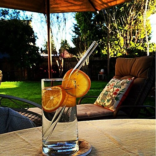 Glass Smoothie Straws, Reusable Clear Bent 9 In X 10 Mm Drinking Straws, Set Of 4 With Cleaning Brush 6 Glass Smoothie Straws, Reusable Clear Bent 9 In X 10 Mm Drinking Straws, Set Of 4 With Cleaning Brush - Image 6