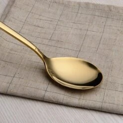 20 Piece Titanium Gold Plated Stainless Steel Flatware Set, 20 Pieces Golden Silverware Set, Golden Cutlery Set, Service For 4 (shiny Gold) -Peugeot Shop 61sT2CAPp1L