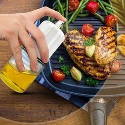 Premium Olive Oil Mister And Cooking Sprayer With Clog-Free Filter And Glass Bottle By CHEFVANTAGE - Bronze