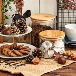 Set Of 6 Glass Food Jars With Airtight Natural Bamboo Lids, 30oz + 47oz Kitchen Clear Canister Storage Container Set For Storing Candy, Cookie, Rice, Sugar, Flour, Spices, Nuts, Coffee 12 Set Of 6 Glass Food Jars With Airtight Natural Bamboo Lids, 30oz + 47oz Kitchen Clear Canister Storage Container Set For Storing Candy, Cookie, Rice, Sugar, Flour, Spices, Nuts, Coffee -Peugeot Shop 61tAJZU5r0L