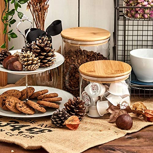 Set Of 6 Glass Food Jars With Airtight Natural Bamboo Lids, 30oz + 47oz Kitchen Clear Canister Storage Container Set For Storing Candy, Cookie, Rice, Sugar, Flour, Spices, Nuts, Coffee 5 Set Of 6 Glass Food Jars With Airtight Natural Bamboo Lids, 30oz + 47oz Kitchen Clear Canister Storage Container Set For Storing Candy, Cookie, Rice, Sugar, Flour, Spices, Nuts, Coffee - Image 5