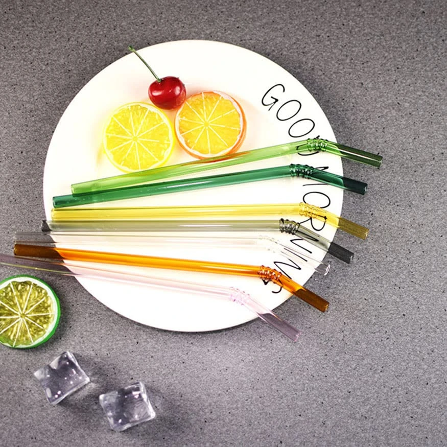 Colored Reusable Glass Straws, 8.7" X 8 Mm Healthy Straw For Beverages Tea Coffee, ECO Friendly - BPA Free, Pack Of 7 With 2 Cleaning Brush 5 Colored Reusable Glass Straws, 8.7" X 8 Mm Healthy Straw For Beverages Tea Coffee, ECO Friendly - BPA Free, Pack Of 7 With 2 Cleaning Brush - Image 5