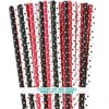 Drinking Straws - Black Red And White Polka Dot - Ladybug Theme - 7.75 X .25 Inches - 100 Pack - Outside The Box Papers Brand