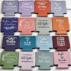 Customized Wedding Can Coolers Personalized Wedding Favors Monogram Can Holders (Custom – Assorted, 100 Can Cooler) -Peugeot Shop 61xezHVpoES