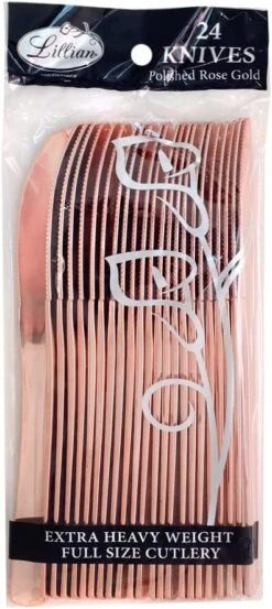 Rose Gold Glossy Plastic Spoons | 5 1/2" X 1", 24 Pcs, Count -Peugeot Shop 61xftX7t1L. AC