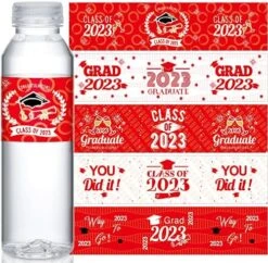 100 Pieces Graduation Water Bottle Labels Class Of 2023 Water Bottle Label Sticker Wrapper Waterproof Graduation Bottle Label For College High School Graduation Party Ornament Favor(Black, Gold) -Peugeot Shop 61y1yob3fIL. AC