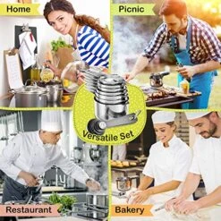 Tainless Steel Measuring Cups And Spoons Set Of 16 Pieces — 7 Nesting Cups And 7 Stackable Spoons + 2 D Rings — Professional Portable And Sturdy Metal Measuring Set For Liquid Wet And Dry Ingredients -Peugeot Shop 61zLaSXfOsL