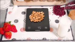 Digital Food Kitchen Scale,Marsno 22lb Food Scale Digital Weight Grams And Oz For Cooking Baking, 1g/0.1oz Precise Graduation, Sleek Tempered Glass Battery Included (Black) -Peugeot Shop 91VAtVKHLAL