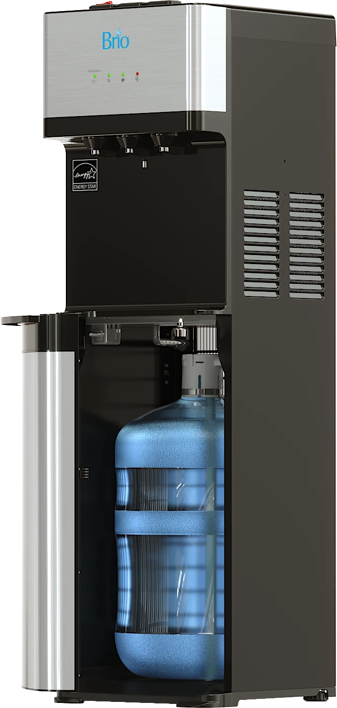 Brio CLBL520SCBLK Self-Cleaning Bottom Load Water Cooler Dispenser For 3 & 5 Gallon Bottles – Hot, Room & Cold Spouts, Child-Safety Lock, LED Display & Night Light, Black Stainless Steel 6 Brio CLBL520SCBLK Self-Cleaning Bottom Load Water Cooler Dispenser For 3 & 5 Gallon Bottles – Hot, Room & Cold Spouts, Child-Safety Lock, LED Display & Night Light, Black Stainless Steel - Image 6